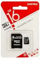Карта памяти SmartBuy microSDHC Class 10 16GB + адаптер Карта памяти SmartBuy microSDHC Class 10 16GB + адаптер