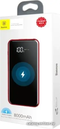 Внешний аккумулятор Baseus Bracket Wireless PPALL-EX09 8000mAh (черный/красный)